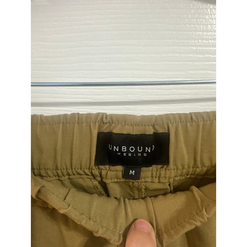 Unbound Merino Travel Pants Womens Sz M Beige Tan 2025 - Great! - Picture 6 of 9